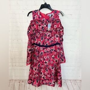 Draper James Long Sleeve Cold Shoulder Dress size 12 NWT